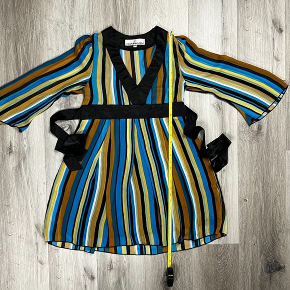 Women's Vintage Costa Blanca Multicolour Stripes Medium Dress - Picture 5 of 5